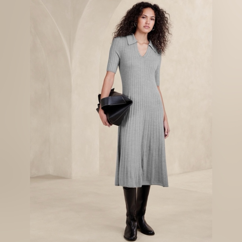 NWT! Banana Republic Gray Nezha Merino Sweater Dress - Size XS🧺